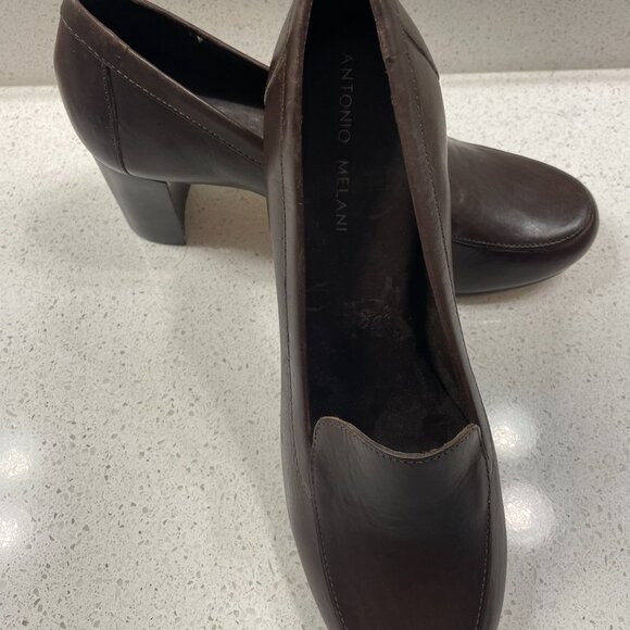 ANTONIO MELANI Shoes - "Antonio Melanie: Women's 2 1/4 Inch Heel Slip-On in Brown Leather, size 7.5"